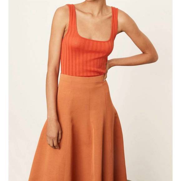 NEW VINCE wide rib square neck tank in burnt orchid - Picture 1 of 3